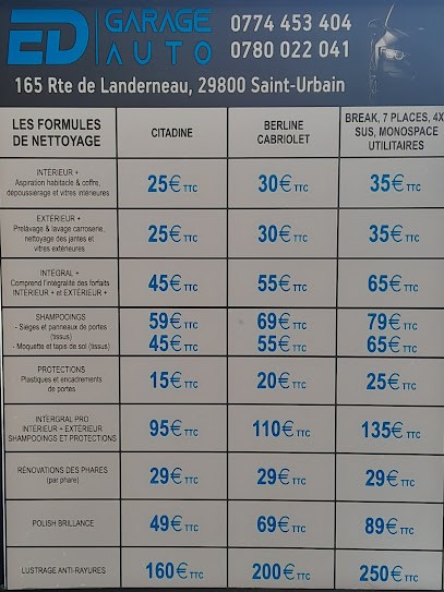 ED GARAGE AUTO, Station de Lavage à Saint-Urbain